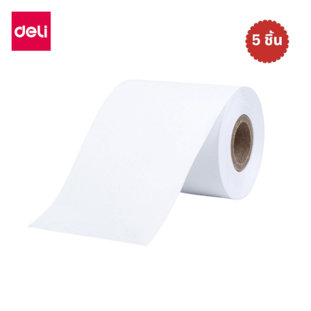 กระดาษสติ๊กเกอร์ความร้อน DELI 3202-WH-05 ขนาด 50X57 มม. สีขาว (5 ม้วน)_0